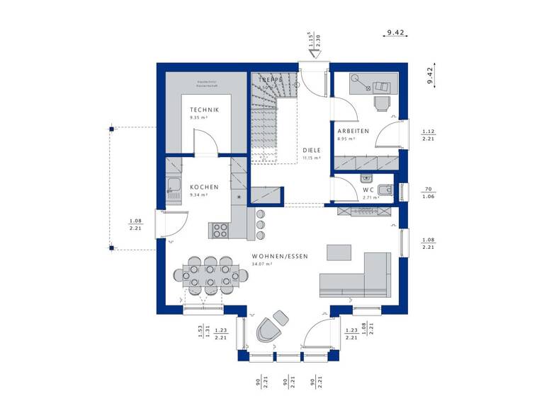 Einfamilienhaus zum Kauf 943.650 € 5 Zimmer 148 m²<br/>Wohnfläche 650 m²<br/>Grundstück Bramfeld Hamburg 22175
