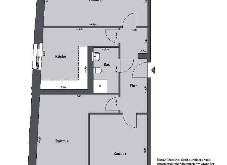 Wohnung zur Miete 1.162 € 3 Zimmer 96,8 m² 2. Geschoss Körnerstr. 16 Mitte Hannover 30159