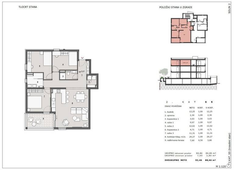 Wohnung zum Kauf 430.000 € 4 Zimmer 85 m² 2. Geschoss Solin 21210