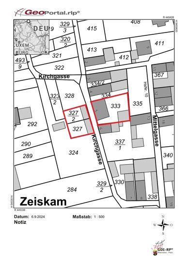 Grundstück zum Kauf 149.000 € 500 m² Grundstück Kirchstraße 5 Zeiskam 67378