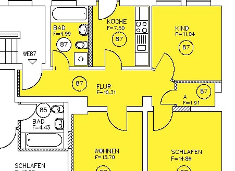 Wohnung zur Miete 455 € 3 Zimmer 67,3 m² frei ab 01.06.2026 Große-Diesdorfer-Str. 6-11 Stadtfeld Ost Magdeburg 39108