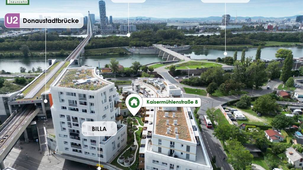 Wohnung zur Miete 714 € 2 Zimmer 45,6 m² 4. Geschoss frei ab 01.07.2026 Kaisermühlenstraße 8 Wien 1220