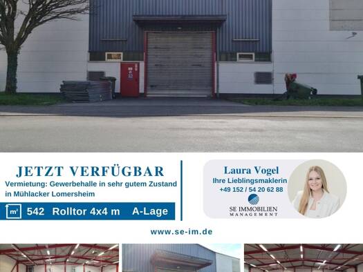 Lagerhalle zur Miete provisionsfrei 2.900 € 542,7 m² Lagerfläche Lomersheim Mühlacker 75417