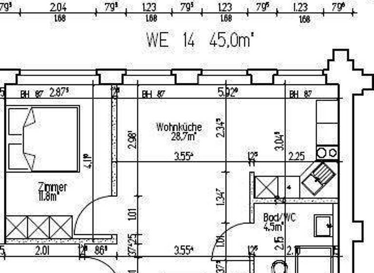 Wohnung zur Miete 350 € 2 Zimmer 45 m² 1. Geschoss frei ab 01.03.2026 Raguhner Straße 18 Bitterfeld 06749