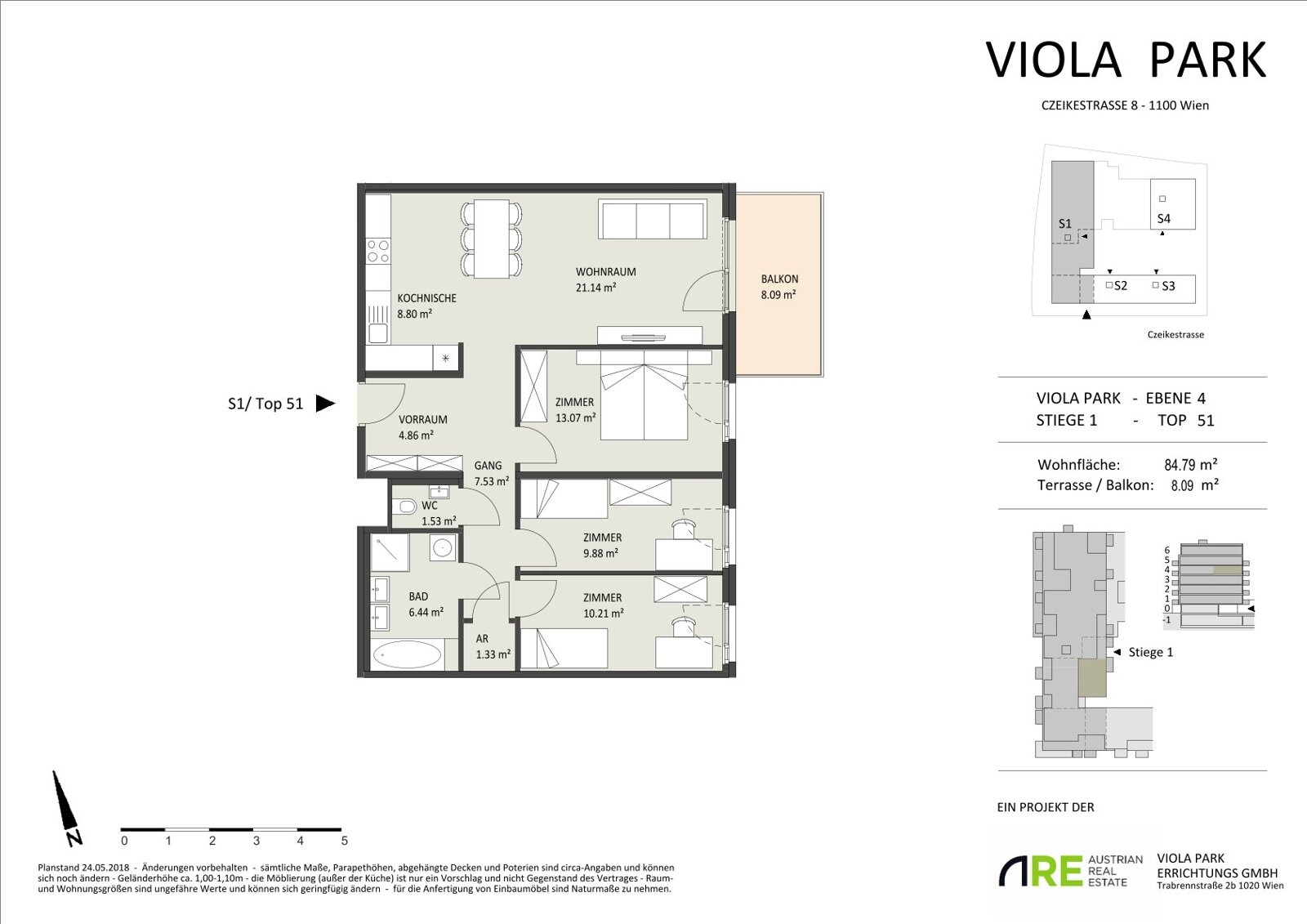 Wohnung zur Miete 985 € 4 Zimmer 84,8 m²<br/>Wohnfläche 4.<br/>Geschoss Czeikestraße 8 Wien, Favoriten 1100