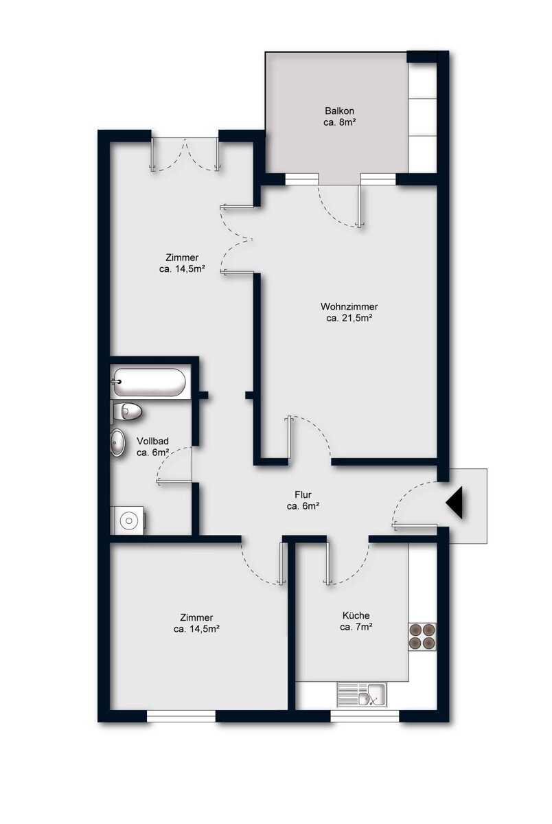 Wohnung zum Kauf 299.000 € 3 Zimmer 76 m²<br/>Wohnfläche Schnelsen Hamburg 22457