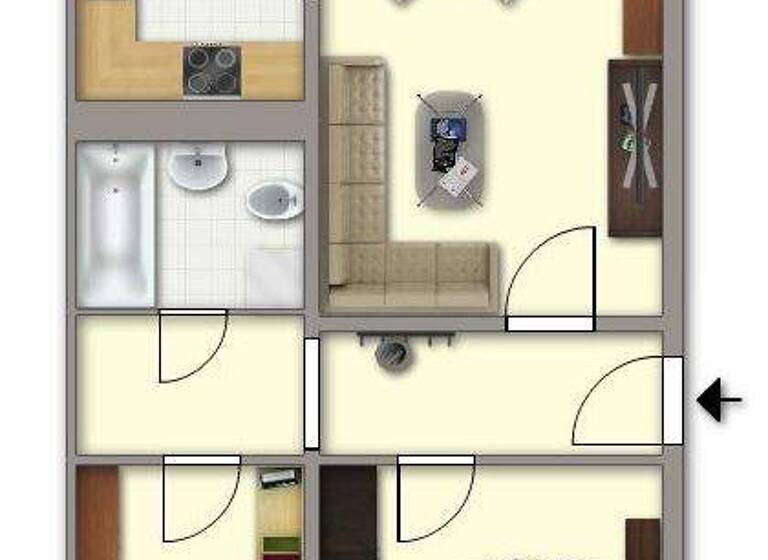 Wohnung zur Miete 360 € 3 Zimmer 58,1 m² 1. Geschoss Komarowstraße 9 Mueßer Holz Schwerin 19063