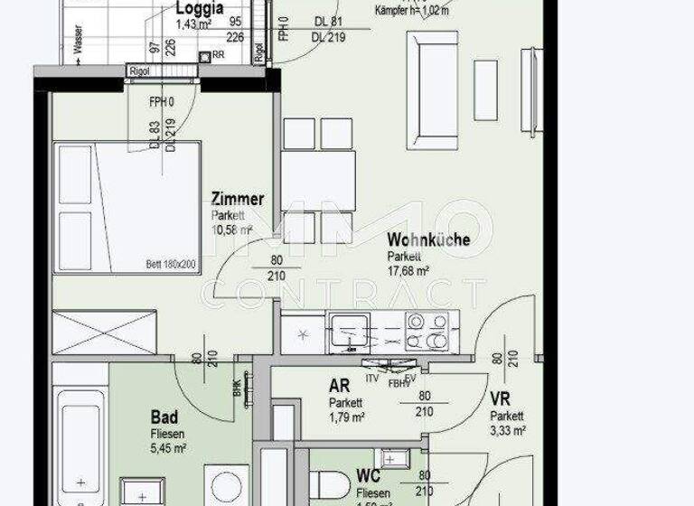 Wohnung zum Kauf - Erstbezug 287.500 € 2 Zimmer 41,8 m² 3. Geschoss Wien 1210