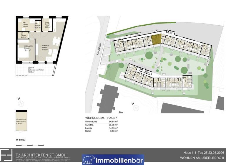 Wohnung zum Kauf - Erstbezug 281.036 € 2 Zimmer 56,9 m² 2. Geschoss Kienzlstraße 5 Bad Schallerbach 4701