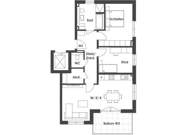 Wohnung zum Kauf - Erstbezug provisionsfrei 611.925 € 3 Zimmer 81,6 m² 1. Geschoss Feilerweg 1 West Landshut 84034