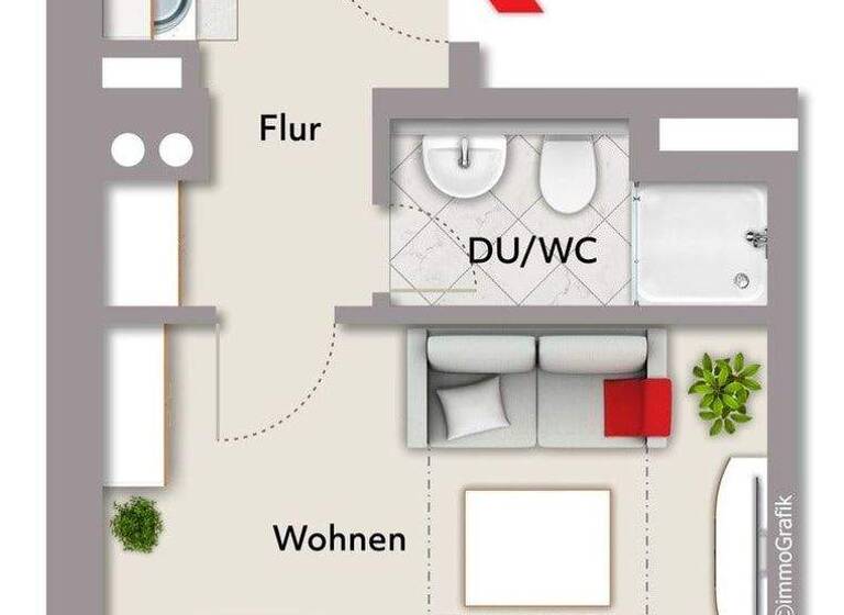 Studio zum Kauf 89.000 € 1 Zimmer 22,8 m² 2. Geschoss Schweinau Nürnberg 90441