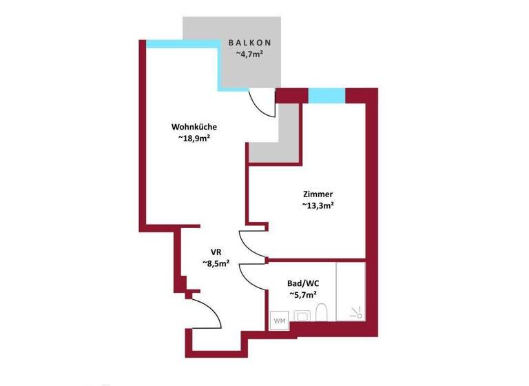 Wohnung zur Miete - Erstbezug 850 € 2 Zimmer 46,3 m² Wien 1210