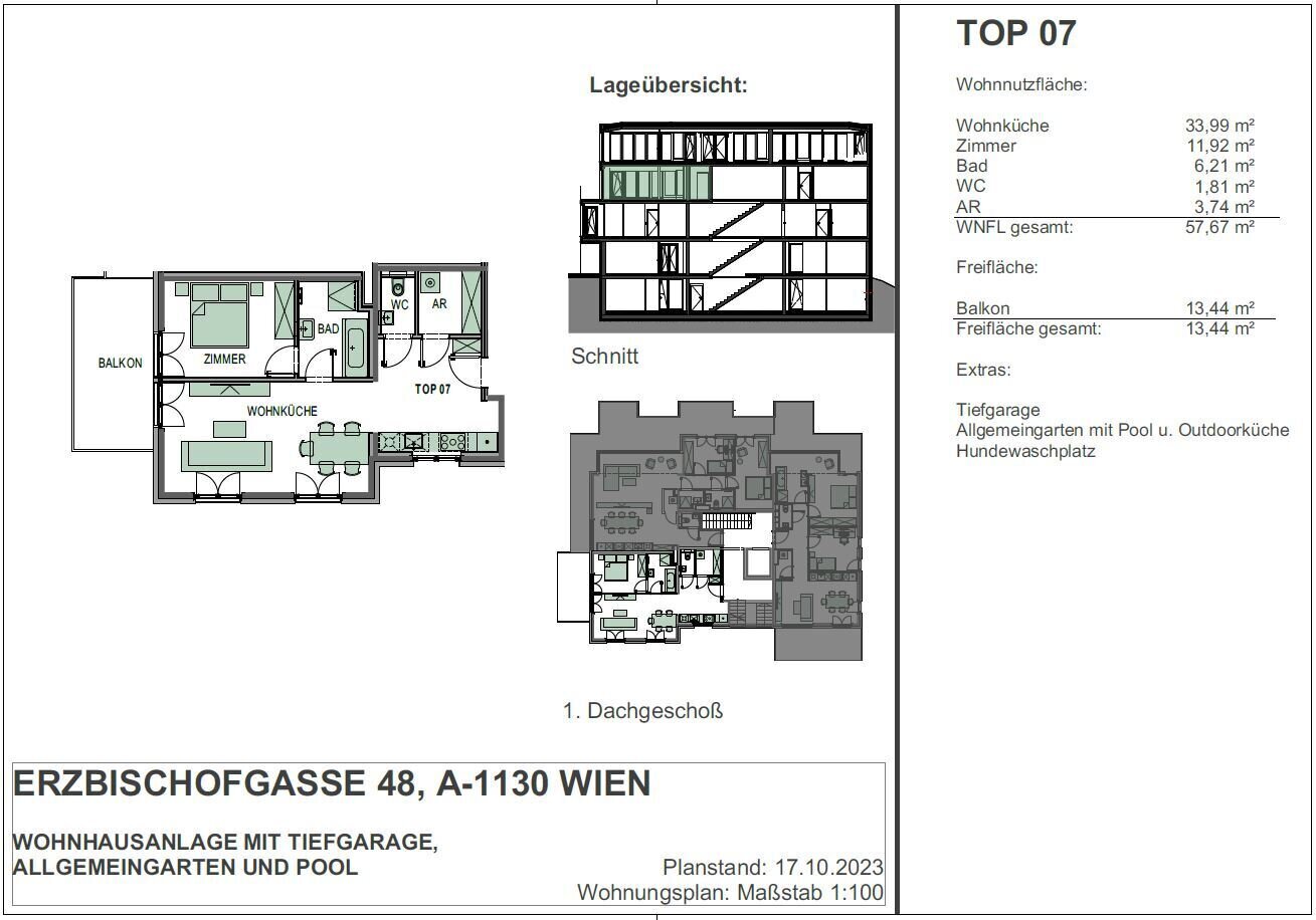 Wohnung zum Kauf 650.000 € 2 Zimmer 57,8 m²<br/>Wohnfläche 3.<br/>Geschoss Wien 1130