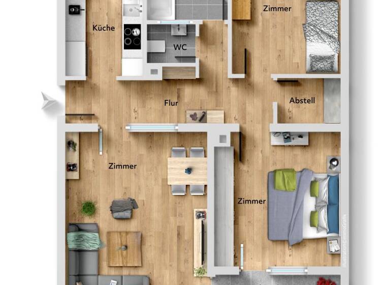 Wohnung zum Kauf 360.000 € 3 Zimmer 76 m² Fellbach 70734