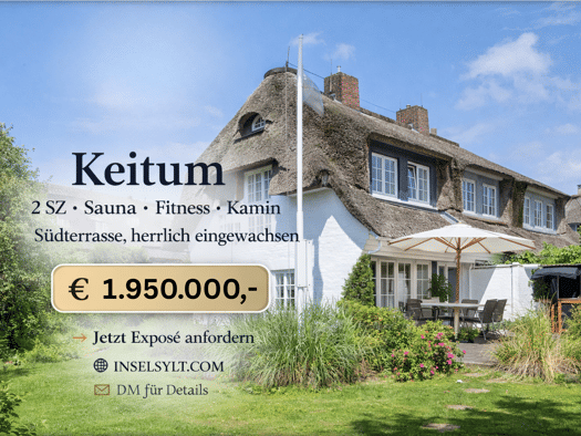 Reihenendhaus zum Kauf provisionsfrei 1.950.000 € 5 Zimmer 110 m² 675 m² Grundstück frei ab sofort Keitum Sylt 25980