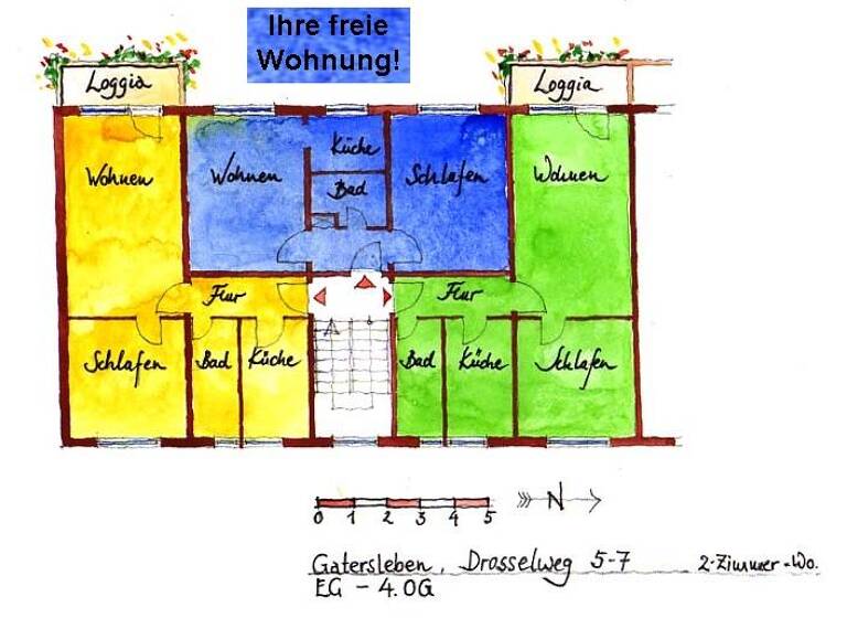 Wohnung zur Miete 184 € 2 Zimmer 41,8 m² 2. Geschoss Gatersleben 06466