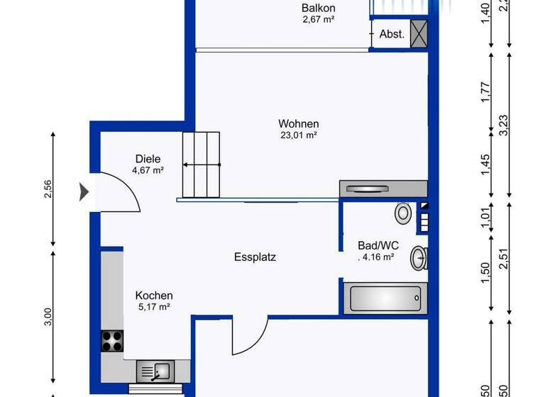 Wohnung zum Kauf 298.000 € 2 Zimmer 56 m² 2. Geschoss Bergedorf Hamburg 21029