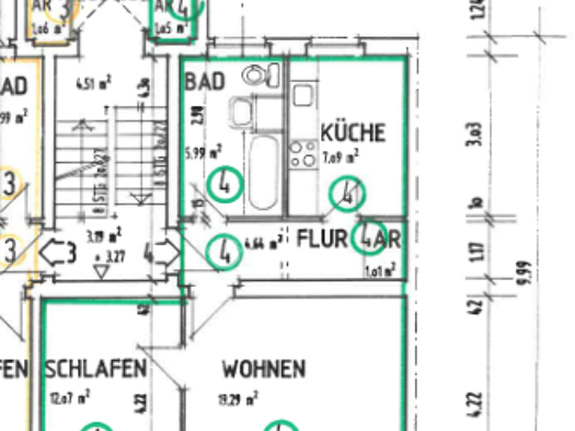 Wohnung zur Miete 426 € 2 Zimmer 50,1 m² Geschoss 1/3 frei ab 01.06.2026 Turmstraße 27 Innenstadt Dessau-Roßlau 06842