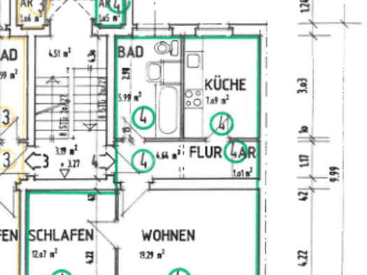 Wohnung zur Miete 426 € 2 Zimmer 50,1 m² Geschoss 1/3 frei ab sofort Turmstraße 27 Innenstadt Dessau-Roßlau 06842
