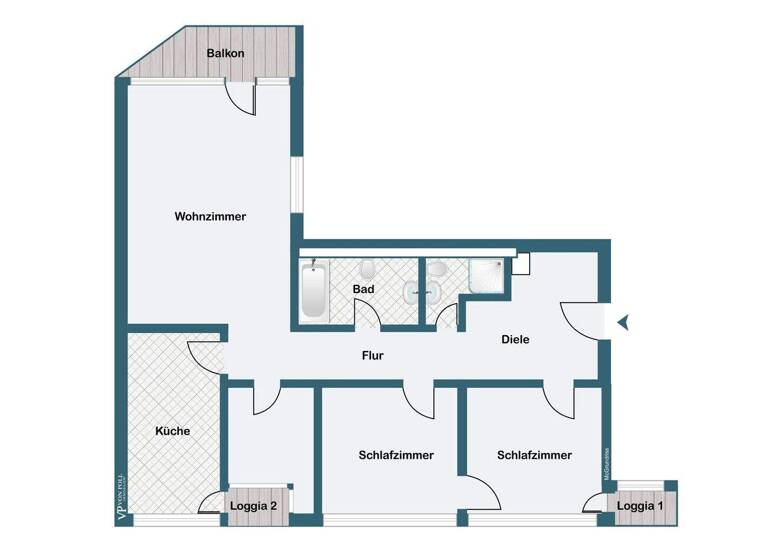 Wohnung zur Miete 980 € 3 Zimmer 110 m² 3. Geschoss frei ab sofort Pfaffendorf Koblenz / Pfaffendorf 56076