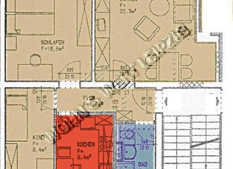 Wohnung zur Miete 465 € 3 Zimmer 64 m² 2. Geschoss frei ab 01.05.2026 Kriemhildstraße 13 Lößnig Leipzig 04279