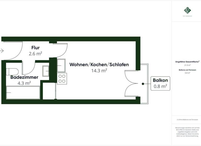 Studio zum Kauf 139.000 € 1 Zimmer 21,2 m² 6. Geschoss Südtiroler Platz Innsbruck 6020