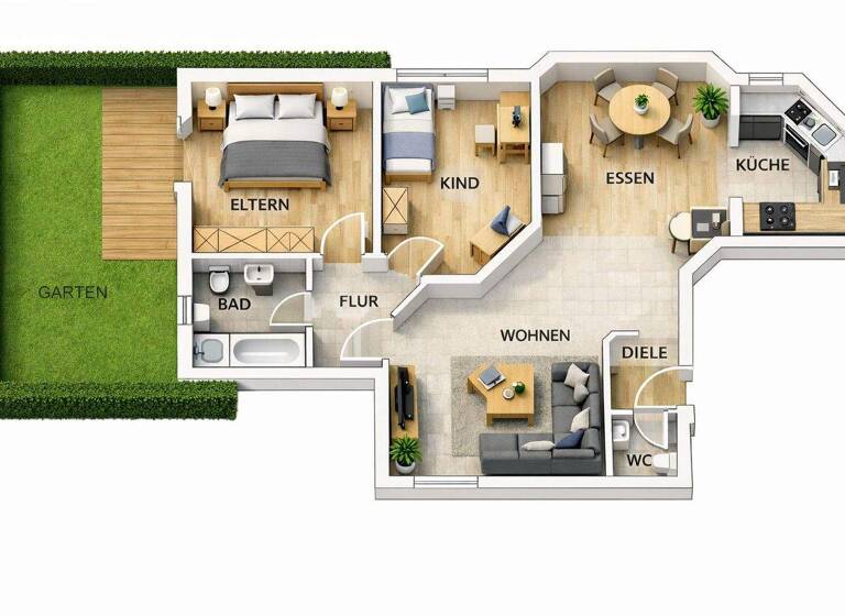 Terrassenwohnung zum Kauf provisionsfrei 350.000 € 3 Zimmer 90 m² EG Pittlerstr. 1 Industriegebiet Langen 63225
