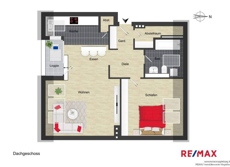 Wohnung zum Kauf 167.400 € 2 Zimmer 95 m² 4. Geschoss Stadtfeld Ost Magdeburg / Stadtfeld Ost 39108
