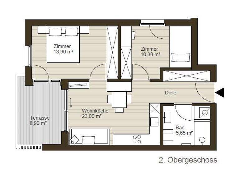 Wohnung zum Kauf - Erstbezug 298.000 € 3 Zimmer 52,9 m² 2. Geschoss Schanzenstr. 1 Latsch 39021