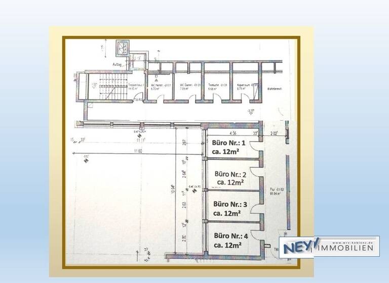 Büro zur Miete 360 € 1 Zimmer 12 m² Bürofläche Vallendar 56179