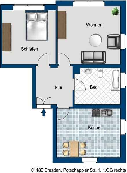 Wohnung zur Miete 575 € 2 Zimmer 66,1 m²<br/>Wohnfläche 1.<br/>Geschoss 18.12.2024<br/>Verfügbarkeit Potschappler Str. 1 Gittersee Dresden 01189