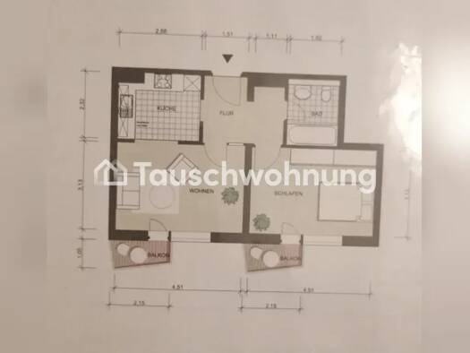 Wohnung zur Miete Tauschwohnung 450 € 2 Zimmer 48 m² Südvorstadt Süd 04275