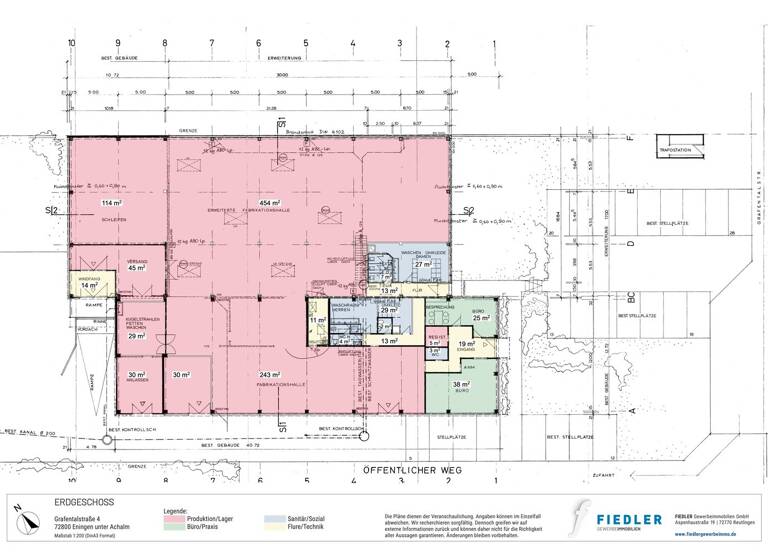 Lagerhalle zur Miete provisionsfrei 1.180 m² Lagerfläche Grafentalstraße 4 Eningen Eningen unter Achalm 72800