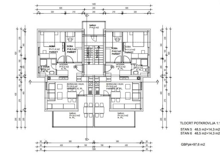 Wohnung zum Kauf 250.000 € 3 Zimmer 57 m² 2. Geschoss Rogoznica Rogoznica
