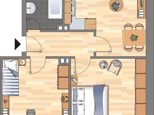 Wohnung zur Miete 419 € 2 Zimmer 55 m² 1. Geschoss frei ab 01.09.2026 Kurhausstraße 39 Wanne-Süd Herne 44652