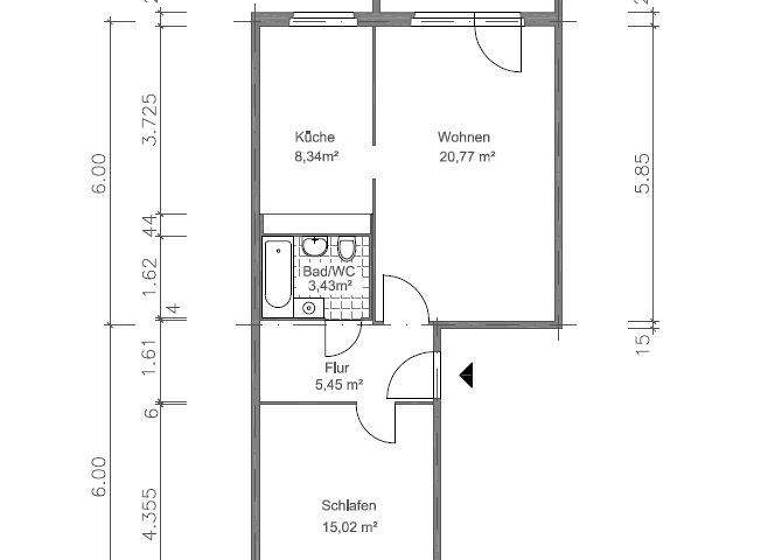 Wohnung zur Miete 330 € 2 Zimmer 55,2 m² EG Otto-Oettel-Straße 1 Bieblach-Ost Gera 07552