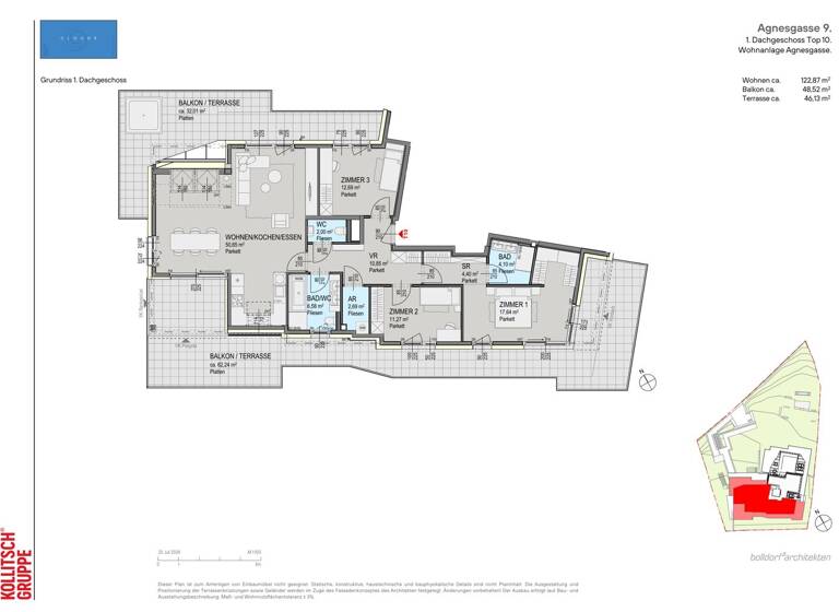 Wohnung zum Kauf 1.645.000 € 4 Zimmer 122,9 m² Wien 1190