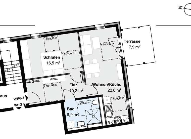 Terrassenwohnung zur Miete 388 € 2 Zimmer 58,4 m² EG frei ab sofort Moltkestraße Schleswig 24837