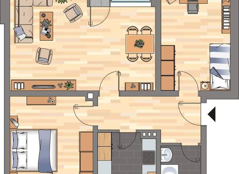 Wohnung zur Miete 469 € 3 Zimmer 70,8 m² 3. Geschoss Europaring 21 Neuende Wilhelmshaven 26389