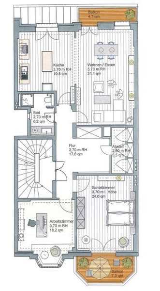 Wohnung zur Miete 700 € 3 Zimmer 129 m²<br/>Wohnfläche ab sofort<br/>Verfügbarkeit Agnesstraße Winterhude Hamburg 22301