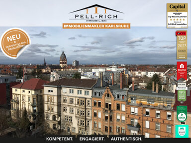 Penthouse zur Miete 1.069 € 2 Zimmer 64,9 m² 9. Geschoss frei ab sofort Südweststadt - Beiertheimer Feld Karlsruhe 76135