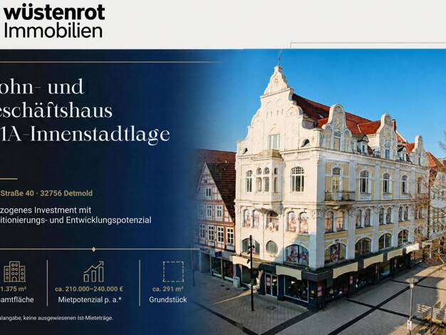 Haus zum Kauf 6 Zimmer 291 m² Grundstück Innenstadt Detmold 32756