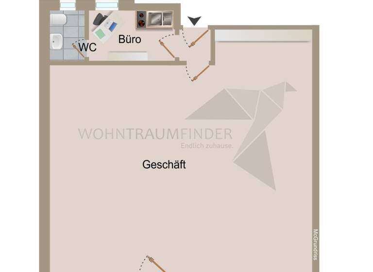 Verkaufsfläche zur Miete 670 € 1 Zimmer 98,6 m² Verkaufsfläche Bosestraße 15a Innenstadt Zwickau 08056