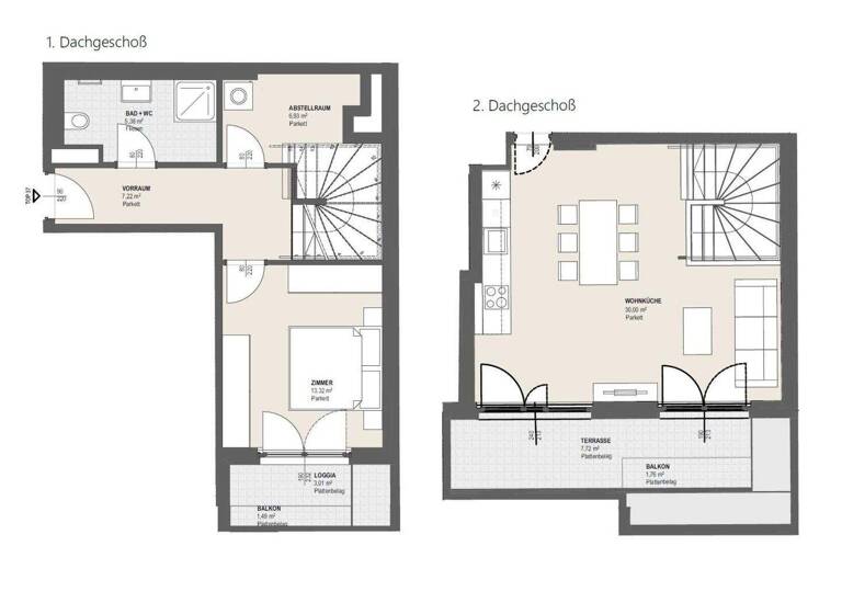 Maisonette zum Kauf - Erstbezug 433.000 € 2 Zimmer 62,9 m² 7. Geschoss Wien 1230