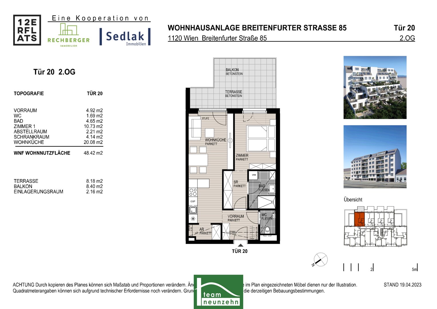 Wohnung zum Kauf provisionsfrei 315.000 € 2 Zimmer 48,6 m²<br/>Wohnfläche 2.<br/>Geschoss Breitenfurter Straße 85 Wien 1120