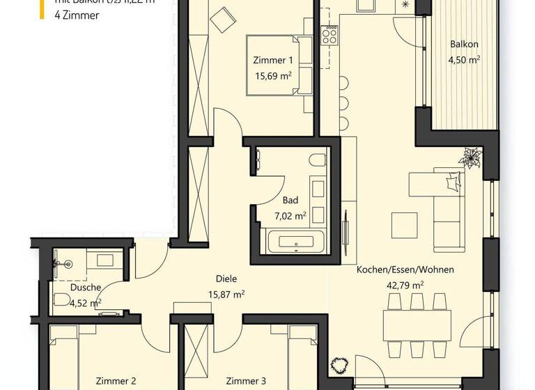 Wohnung zum Kauf provisionsfrei 583.000 € 4 Zimmer 125 m² 1. Geschoss Georgensgmünd 91166