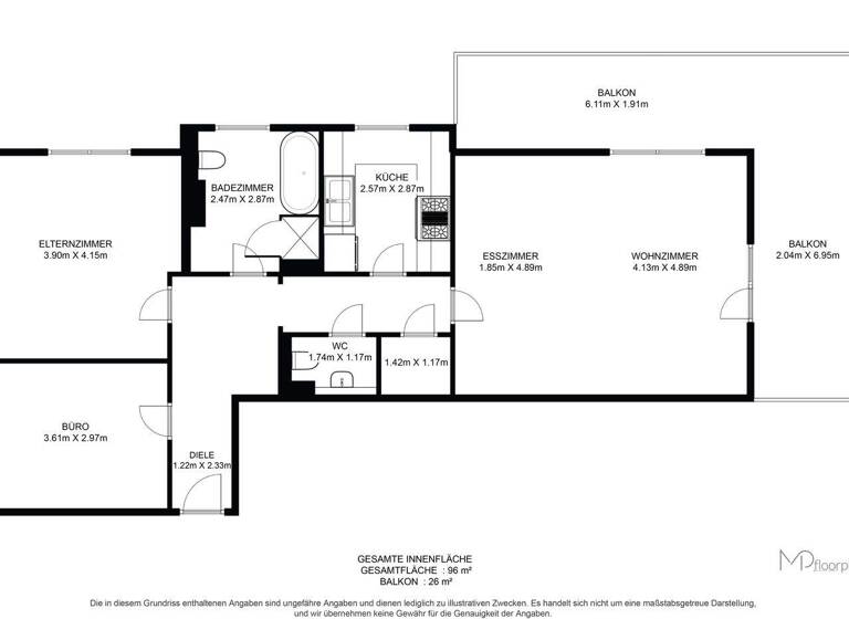 Wohnung zum Kauf 465.000 € 3 Zimmer 93 m² 2. Geschoss Bad Wörishofen Wörishofen 86825