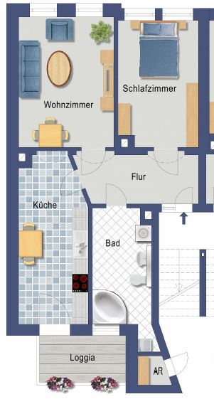 Wohnung zur Miete 750 € 2 Zimmer 67,3 m²<br/>Wohnfläche 2.<br/>Geschoss Markkleeberg Markkleeberg 04416