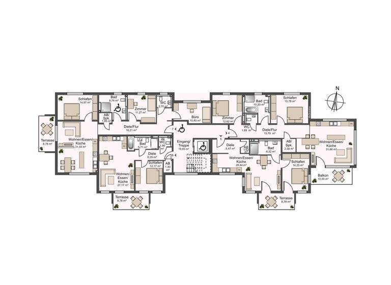 Wohnung zum Kauf - Neubau 351.200 € 2,5 Zimmer 59 m²<br/>Wohnfläche 1.<br/>Geschoss Bad Wimpfen Bad Wimpfen 74206