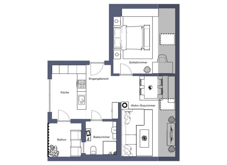 Wohnung zum Kauf 299.000 € 2 Zimmer 43,6 m² 2. Geschoss Zuffenhausen Stuttgart / Zuffenhausen 70435